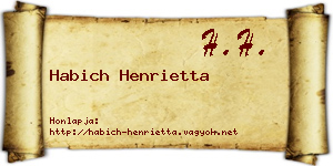 Habich Henrietta névjegykártya
