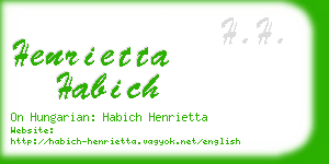 henrietta habich business card